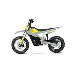 Electric dirt bike for riders from 8 to approximately 14 years old. The Foxboy REV2 PRO
