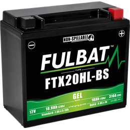 Fulbat battery  FTX20HL-BS GEL  12Volt  Capacity:18Ah  CCA:310Amp  L:175 W:87 H:155   P/N:550924  Polarity: -/+