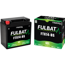 Fulbat battery  FTX14-BS GEL  12Volt  Capacity:12Ah  CCA:200Amp  L:150 W:87 H:145   P/N:550923  Polarity: +/-