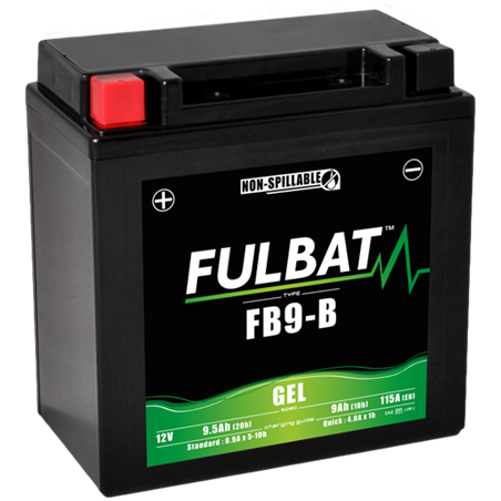 Fulbat battery  FB9-B GEL (12N9-4B-1)  12Volt  Capacity:9Ah  CCA:115Amp  L:135 W:75 H:139   P/N:550925  Polarity: +/-