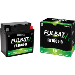 Fulbat battery  FB16CL-B GEL  12Volt  Capacity:19Ah  CCA:240Amp  L:175 W:100 H:175   P/N:550979  Polarity: - / +