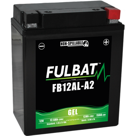 Fulbat battery  FB12AL-A2 GEL  12Volt  Capacity:12Ah  CCA:150Amp  L:134 W:80 H:161   P/N:550926  Polarity: -/+