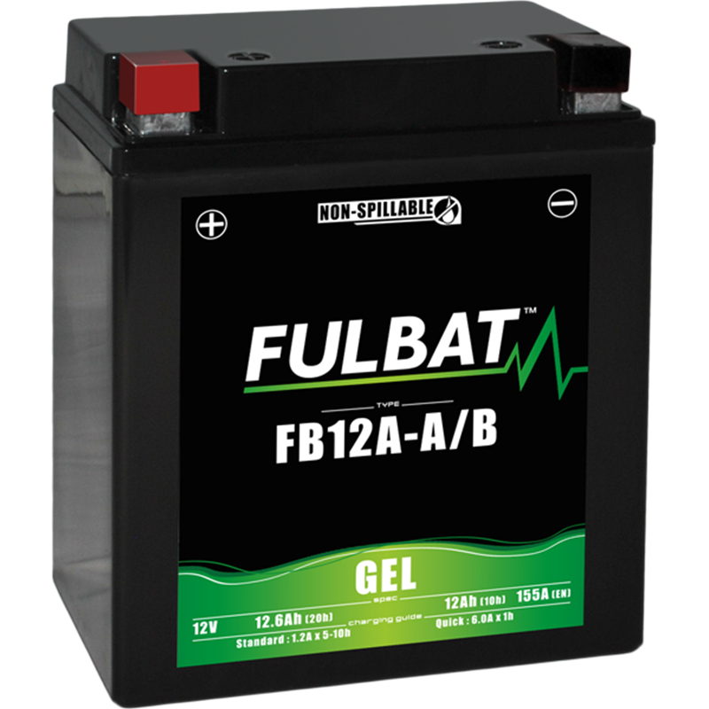 Fulbat battery  FB12A-A/B GEL (12N12A-4A-1)  12Volt  Capacity:12Ah  CCA:155Amp  L:134 W:80 H:161   P/N:550947  Polarity: +/-