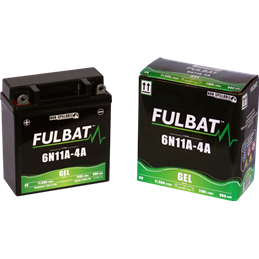 Fulbat battery  6N11A-4A GEL  6Volt  Capacity:11Ah  CCA:90Amp  L:121 W:58 H:130   P/N:550958  Polarity: + / -