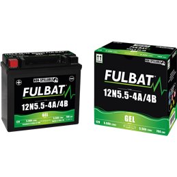 Fulbat battery  12N5.5-4A/4B GEL  12Volt  Capacity:5.5Ah  CCA:70Amp  L:135 W:60 H:130   P/N:550981  Polarity: + / -